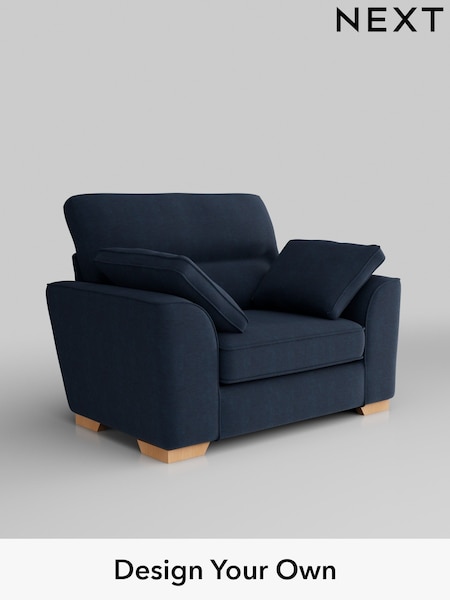 Fine Chenille Easy Clean/Dark Navy Blue Stamford Highback (H35397) | £899