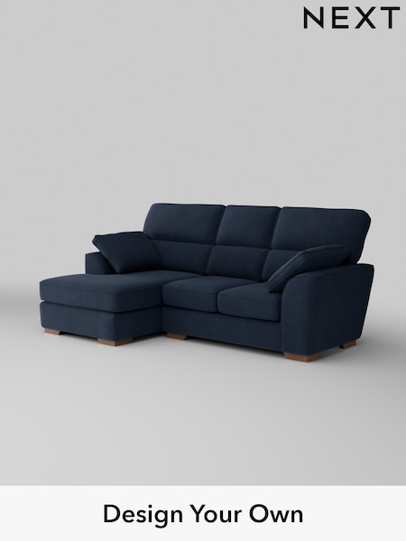 Fine Chenille Easy Clean/Dark Navy Blue Stamford Highback (H35397) | £1,775