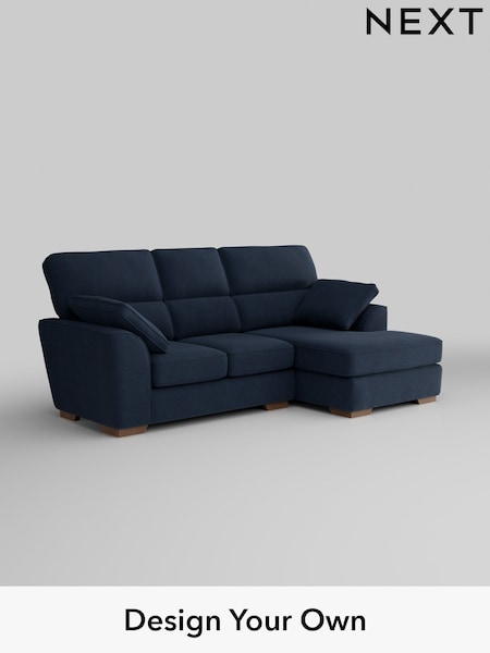 Fine Chenille Easy Clean/Dark Navy Blue Stamford Highback (H35397) | £2,025