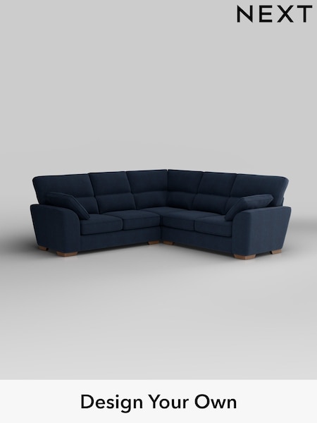 Fine Chenille Easy Clean/Dark Navy Blue Stamford Highback (H35397) | £2,425