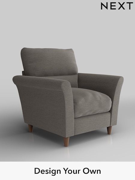 Fine Chenille Easy Clean/Dark Smoke Grey Hartley Highback Relaxed Sit (H35399) | £875