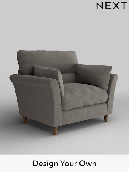 Fine Chenille Easy Clean/Dark Smoke Grey Hartley Highback Relaxed Sit (H35399) | £975