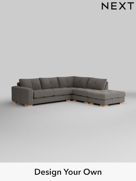Fine Chenille Easy Clean/Dark Smoke Grey Brooke Deep Sit (H35401) | £2,825