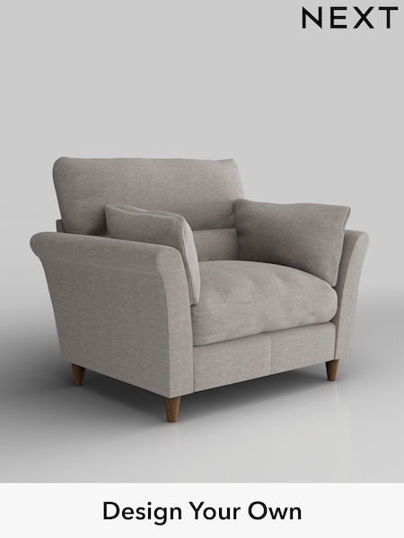 Fine Chenille Easy Clean/Light Steel Grey Hartley Highback Relaxed Sit (H35406) | £975