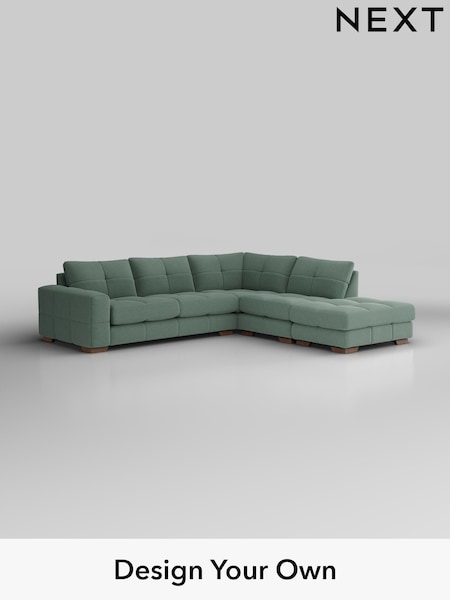 Fine Chenille Easy Clean/Light Forest Green Brooke Deep Sit (H35409) | £2,825