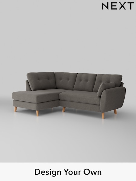 Fine Chenille Easy Clean/Dark Smoke Grey Wilson Buttoned Back (H35410) | £1,675