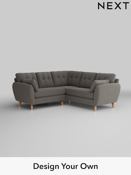 Fine Chenille Easy Clean/Dark Smoke Grey Wilson Buttoned Back (H35410) | £1,650
