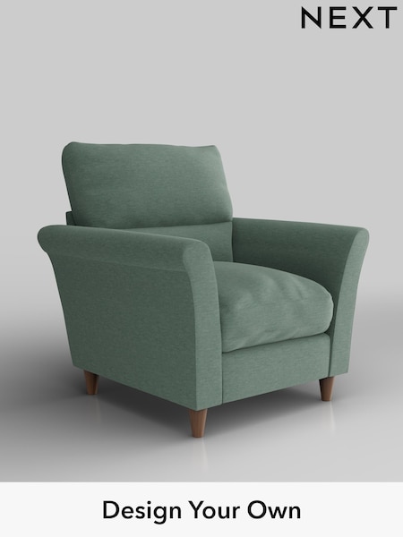 Fine Chenille Easy Clean/Light Forest Green Hartley Highback Relaxed Sit (H35414) | £875