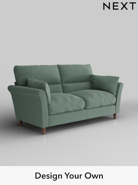 Fine Chenille Easy Clean/Light Forest Green Hartley Highback Relaxed Sit (H35414) | £1,325