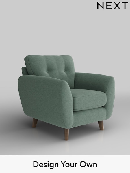 Fine Chenille Easy Clean/Light Forest Green Wilson Buttoned Back (H35421) | £599