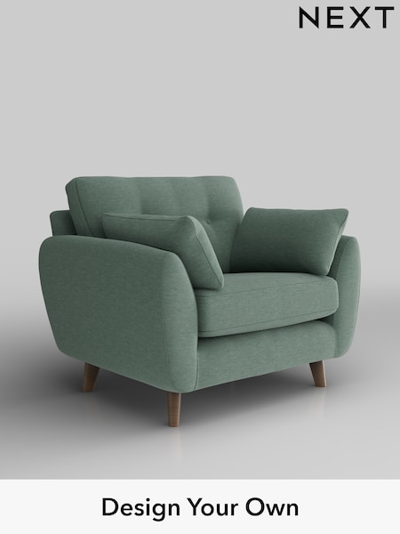 Fine Chenille Easy Clean/Light Forest Green Wilson Buttoned Back (H35421) | £699
