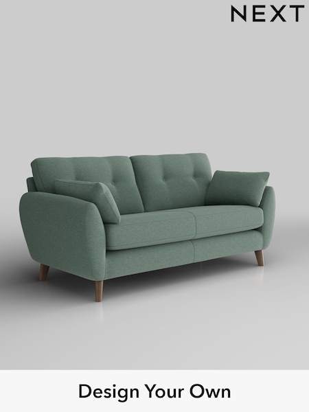 Fine Chenille Easy Clean/Light Forest Green Wilson Buttoned Back (H35421) | £1,050