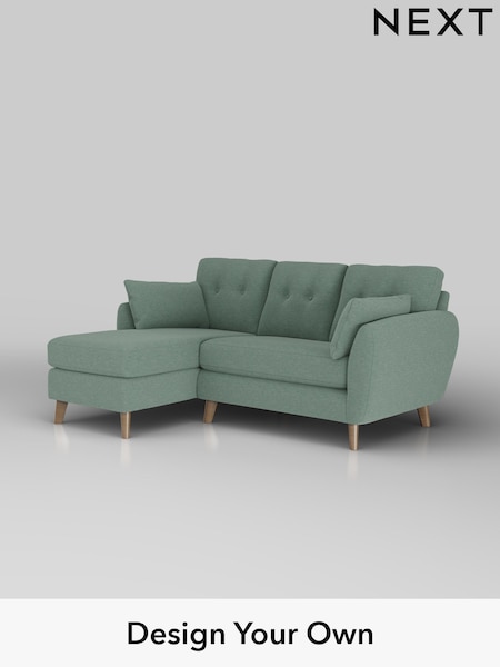 Fine Chenille Easy Clean/Light Forest Green Wilson Buttoned Back (H35421) | £1,575