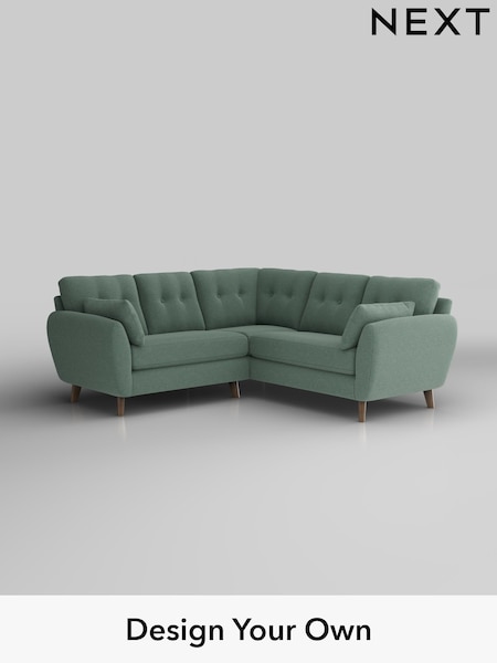 Fine Chenille Easy Clean/Light Forest Green Wilson Buttoned Back (H35421) | £1,650