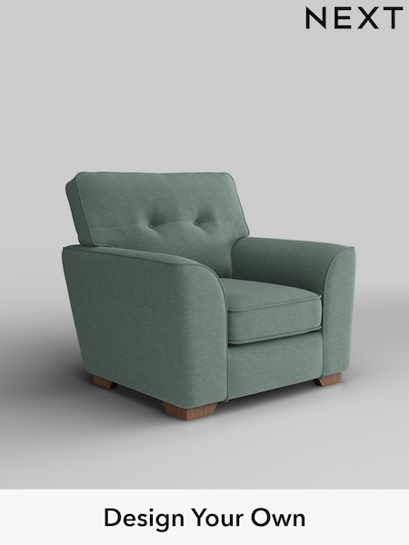 Fine Chenille Easy Clean/Light Forest Green Stamford Buttoned Back (H35422) | £799