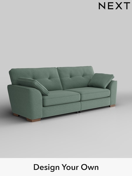 Fine Chenille Easy Clean/Light Forest Green Stamford Buttoned Back (H35422) | £1,399