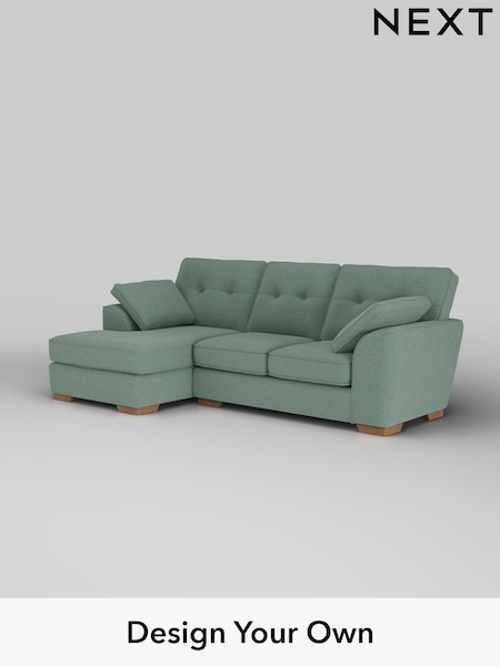 Fine Chenille Easy Clean/Light Forest Green Stamford Buttoned Back (H35422) | £1,875