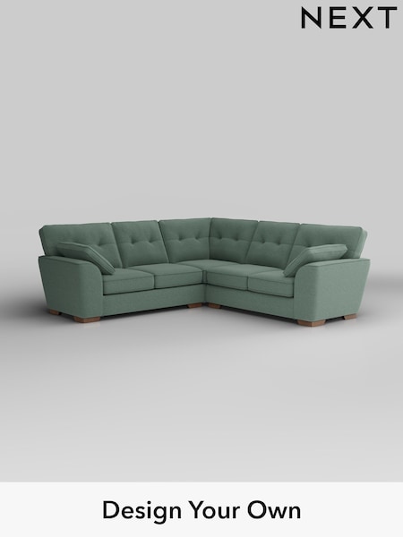 Fine Chenille Easy Clean/Light Forest Green Stamford Buttoned Back (H35422) | £2,425