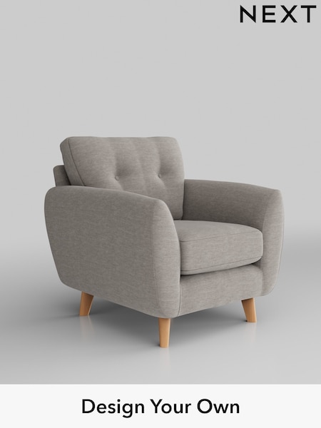 Fine Chenille Easy Clean/Light Steel Grey Wilson Buttoned Back (H35425) | £599