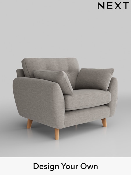 Fine Chenille Easy Clean/Light Steel Grey Wilson Buttoned Back (H35425) | £699