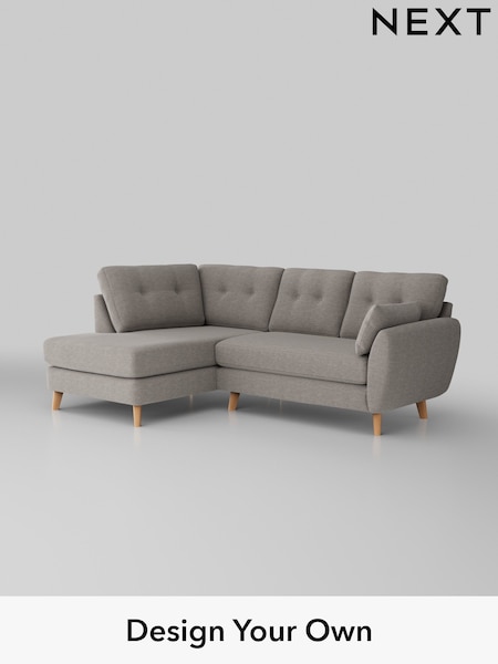 Fine Chenille Easy Clean/Light Steel Grey Wilson Buttoned Back (H35425) | £1,675
