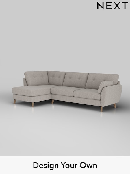 Fine Chenille Easy Clean/Light Steel Grey Wilson Buttoned Back (H35425) | £1,775