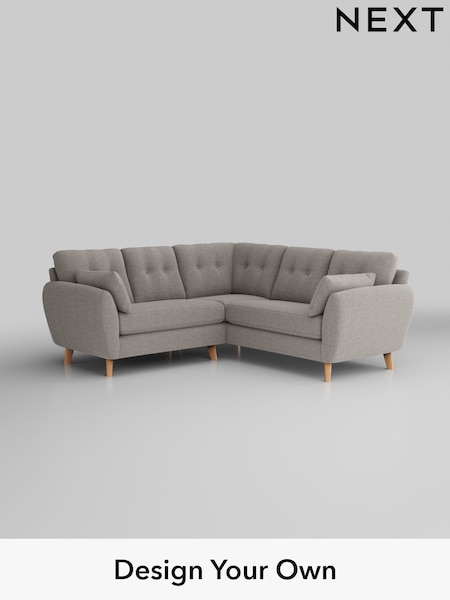 Fine Chenille Easy Clean/Light Steel Grey Wilson Buttoned Back (H35425) | £1,650