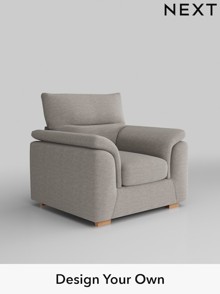 Fine Chenille Easy Clean/Light Steel Grey Hayden Highback (H35431) | £750