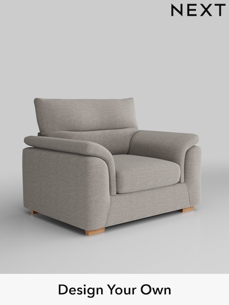 Fine Chenille Easy Clean/Light Steel Grey Hayden Highback (H35431) | £850