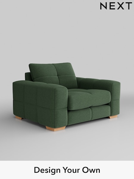 Fine Chenille Easy Clean/Mid Khaki Green Brooke Deep Sit (H35435) | £1,325