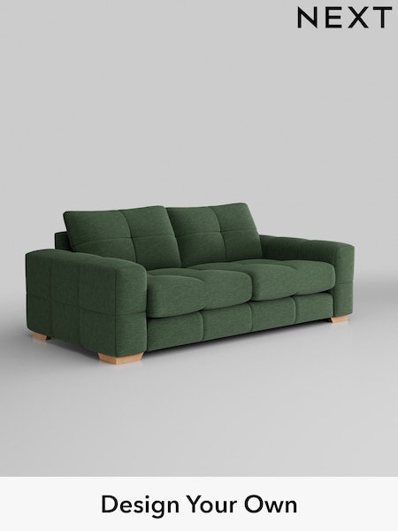 Fine Chenille Easy Clean/Mid Khaki Green Brooke Deep Sit (H35435) | £1,725