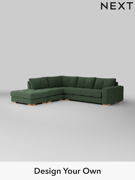 Fine Chenille Easy Clean/Mid Khaki Green Brooke Deep Sit (H35435) | £2,825