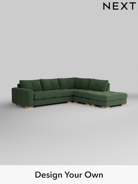 Fine Chenille Easy Clean/Mid Khaki Green Brooke Deep Sit (H35435) | £2,825
