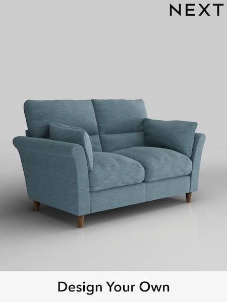 Fine Chenille Easy Clean/Mid Blue Hartley Highback Relaxed Sit (H35440) | £1,125