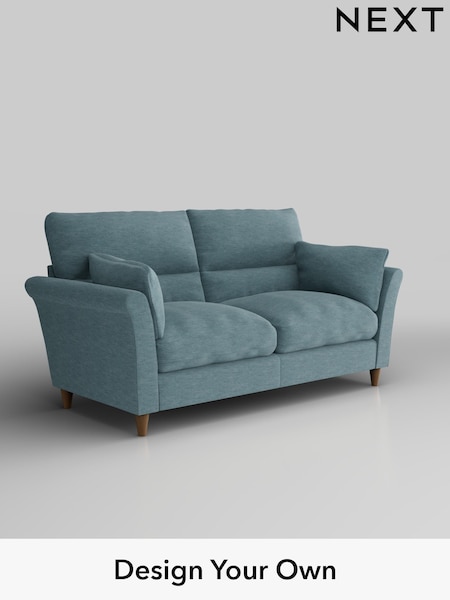 Fine Chenille Easy Clean/Mid Blue Hartley Highback Relaxed Sit (H35440) | £1,325
