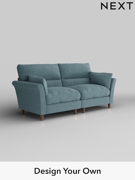 Fine Chenille Easy Clean/Mid Blue Hartley Highback Relaxed Sit (H35440) | £1,425