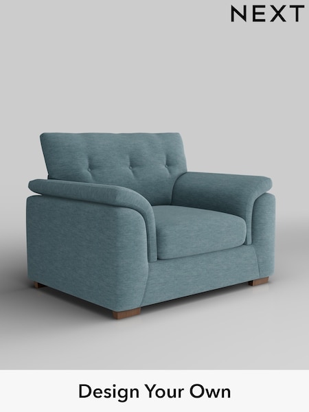 Fine Chenille Easy Clean/Mid Blue Hayden Buttoned Back (H35441) | £850