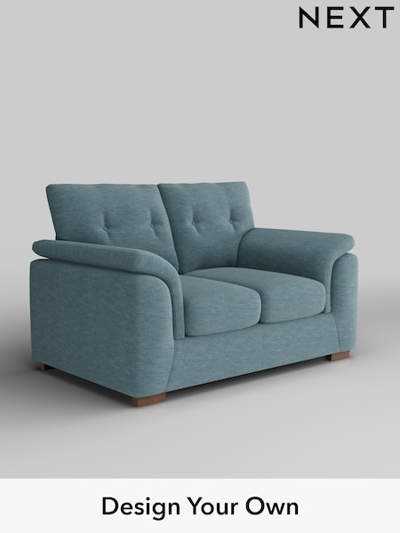 Fine Chenille Easy Clean/Mid Blue Hayden Buttoned Back (H35441) | £1,025