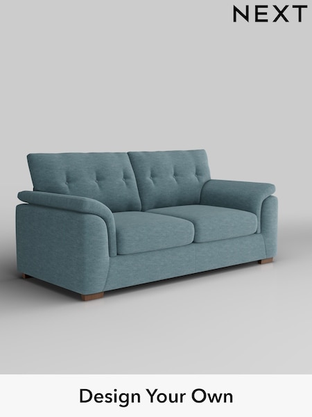 Fine Chenille Easy Clean/Mid Blue Hayden Buttoned Back (H35441) | £1,225