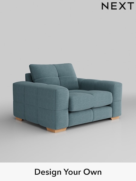 Fine Chenille Easy Clean/Mid Blue Brooke Deep Sit (H35444) | £1,325