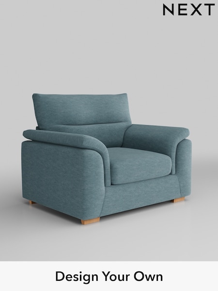 Fine Chenille Easy Clean/Mid Blue Hayden Highback (H35446) | £850