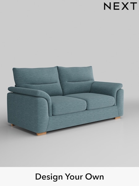 Fine Chenille Easy Clean/Mid Blue Hayden Highback (H35446) | £1,225