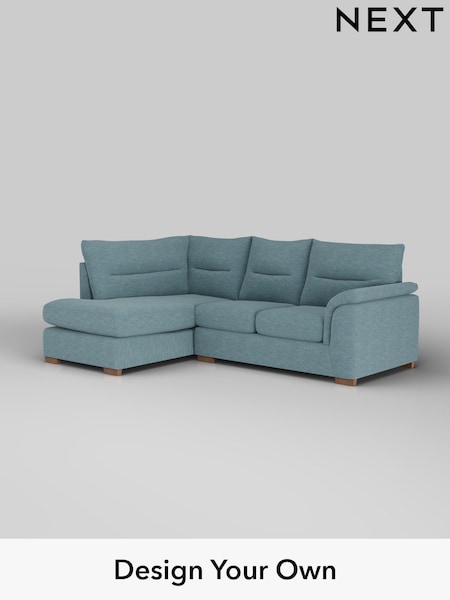 Fine Chenille Easy Clean/Mid Blue Hayden Highback (H35446) | £1,825