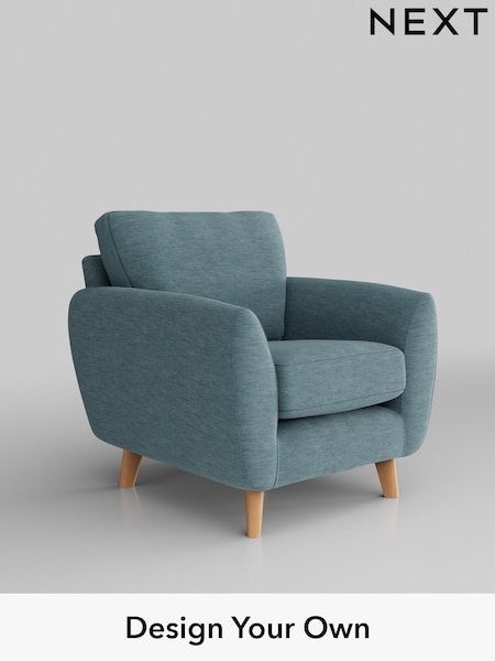 Fine Chenille Easy Clean/Mid Blue Wilson (H35447) | £550
