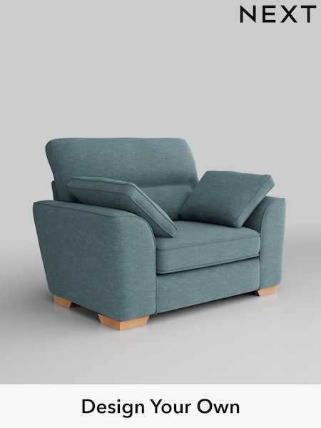 Fine Chenille Easy Clean/Mid Blue Stamford Highback (H35448) | £899