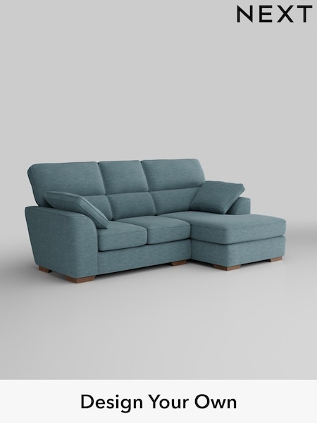 Fine Chenille Easy Clean/Mid Blue Stamford Highback (H35448) | £1,775