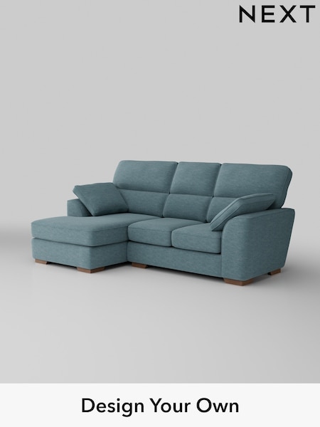 Fine Chenille Easy Clean/Mid Blue Stamford Highback (H35448) | £2,025