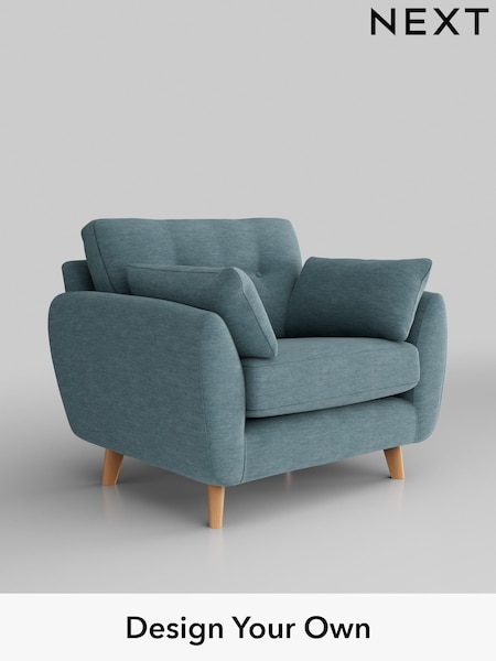 Fine Chenille Easy Clean/Mid Blue Wilson Buttoned Back (H35450) | £699