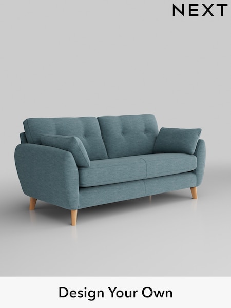 Fine Chenille Easy Clean/Mid Blue Wilson Buttoned Back (H35450) | £1,050