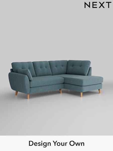 Fine Chenille Easy Clean/Mid Blue Wilson Buttoned Back (H35450) | £1,675